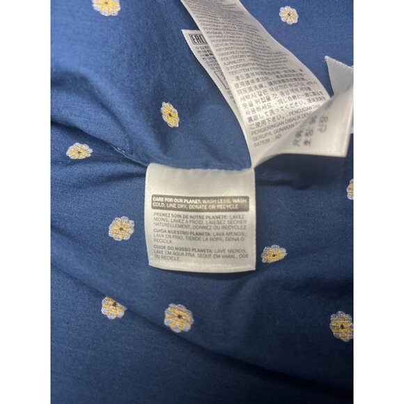 Levis Mens Navy Blue Long Sleeve Button-Up Shirt With Yellow Floral Print Size M - Picture 2 of 8